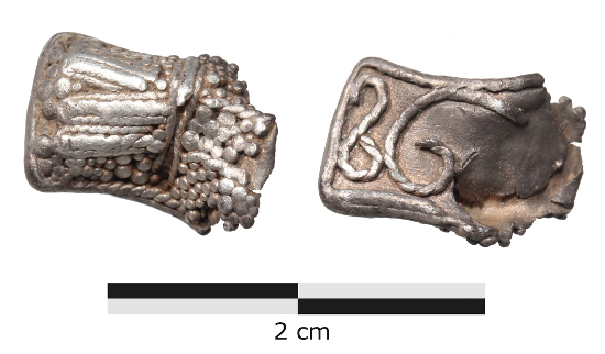 Fragment of a Birka-type crucifix from the Omø hoard.
