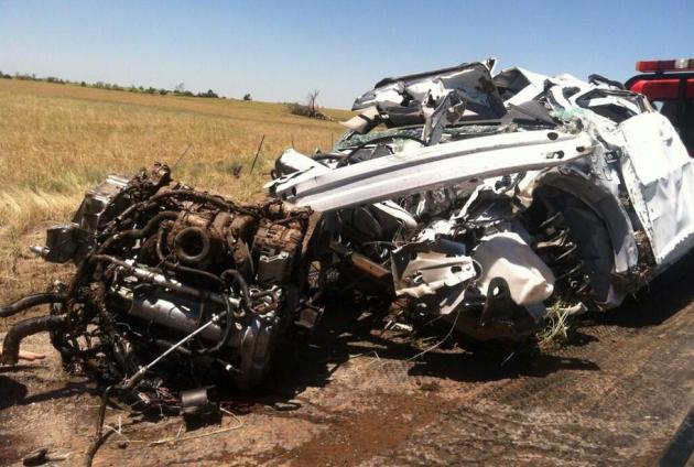 Tim Samaras's Twistex vehicle; all three occupants were killed. 