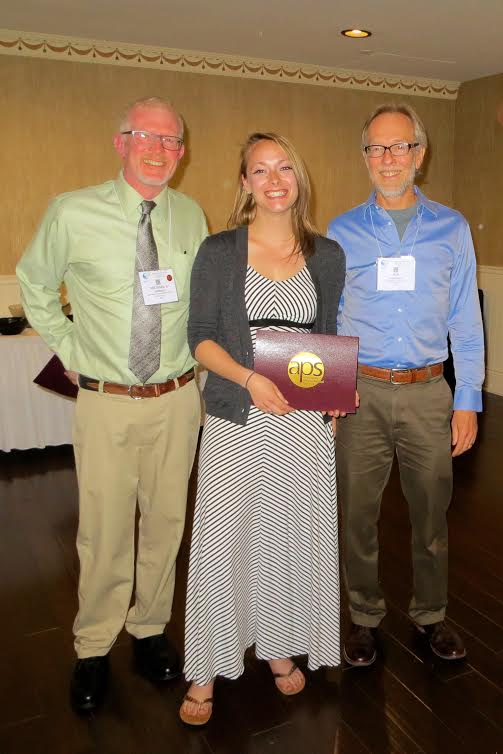 Ashley Heim, Colorado State University pictured with Dr. Michael Hedrick (left), current chair of the CEPS and Jon Harrison (right) the 2016 August Krogh Distinguished Lecturer. 