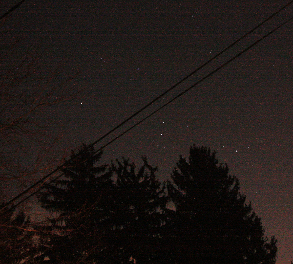Orion rising over our backyard. Frames spaced by roughly 4 minutes.