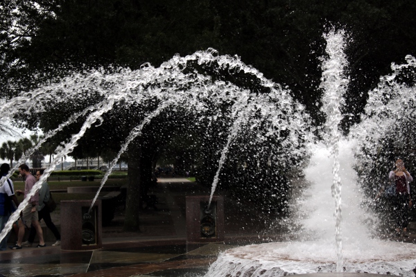 Cool fountain in Charleston's Waterfront Park.