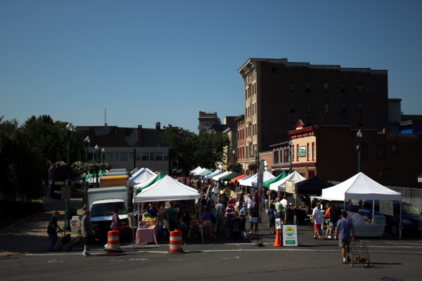 The Schenectady Greenmarket, our regular Sunday-morning activity.