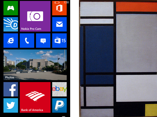 Live tiles vs. Piet Mondrian
