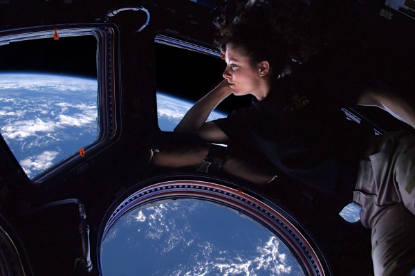 Tracy Dyson in the ISS Cupola