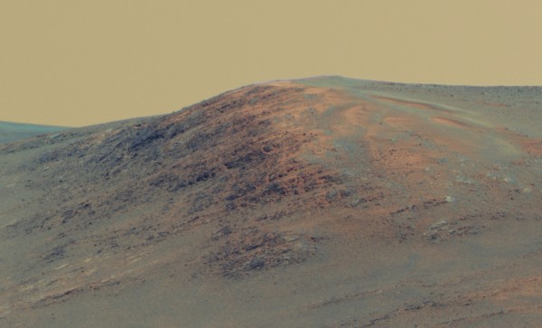 A hilly mountain on Mars