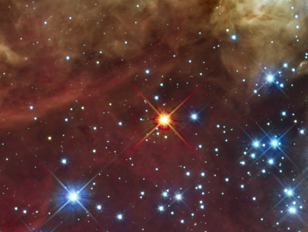 The red giant star in the Tarantula Nebula