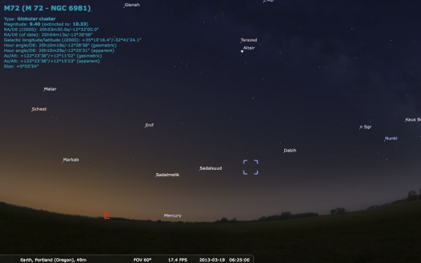 Image credit: me, created with the free software Stellarium, via http://stellarium.org/.