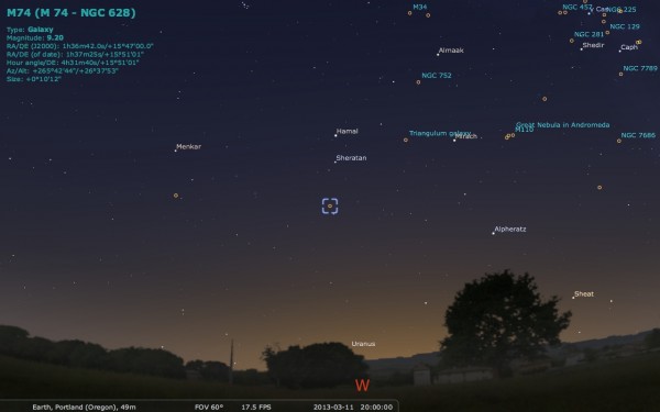 Image credit: Me, using the free software Stellarium, http://stellarium.org/.