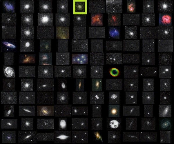 Image credit: SEDS compilation of all 110 Messier objects, via http://messier.seds.org/.