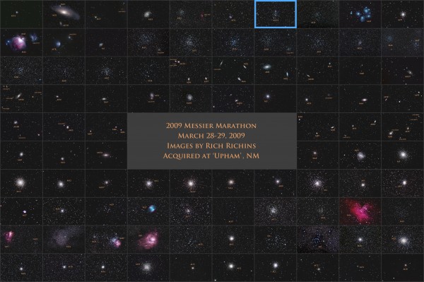 Image credit: Rich Richins, of all 110 Messier objects (in no particular order), from a 2009 marathon.