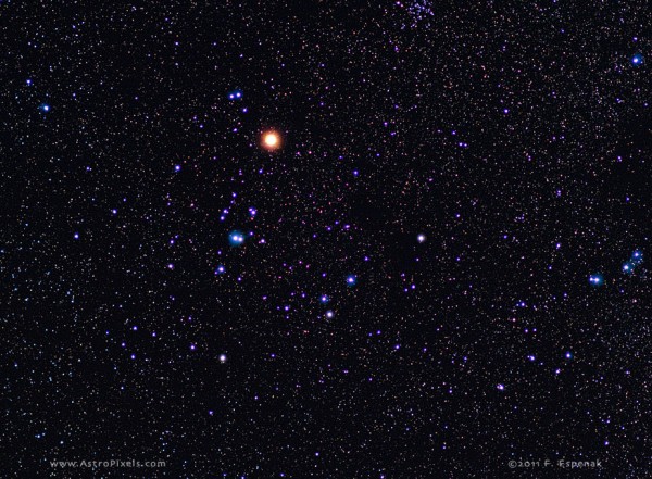 Image credit: Fred Espenak of http://astropixels.com/, of the Hyades cluster.