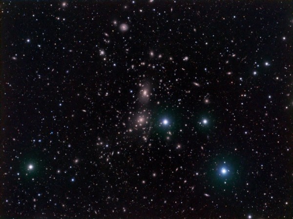Image credit: Paul Tankersley’s astrophotography, of the Coma Cluster of galaxies 321 million light-years away, via http://ptank.blogspot.com/2010/05/abell-1656.html.
