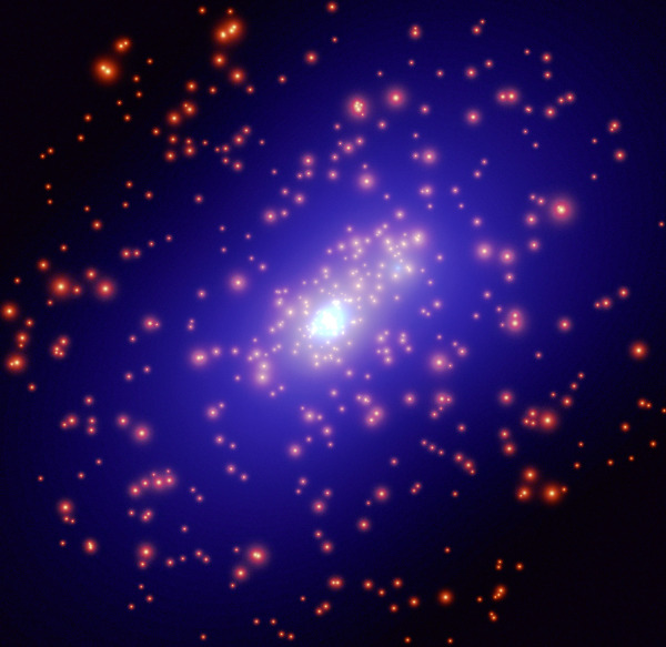 Image credit: European Space Agency, NASA and Jean-Paul Kneib (Observatoire Midi-Pyrénées, France/Caltech, USA), via http://www.spacetelescope.org/images/heic0309a/.