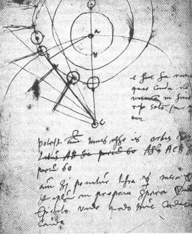 Image credit: Tycho Brahe's notebook on the great comet of 1577, via wikimedia commons user Sevenfold.