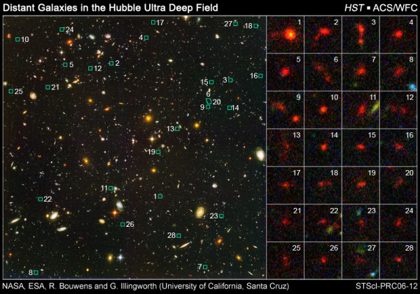 Image credit: NASA, ESA, R. Bouwens and G. Illingworth (UC, Santa Cruz).