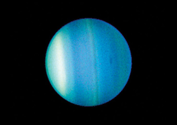 Image credit: NASA/Space Telescope Science Institute, of Uranus in 2006 from Hubble.