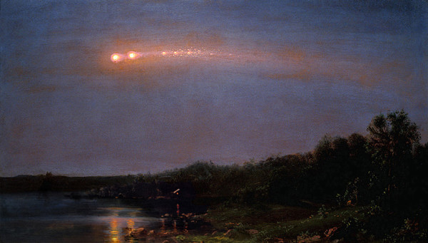 Depiction of the Earth-grazing meteor of 1860, by Frederic Edwin Church. Image courtesy of Judith Filenbaum Hernstadt.