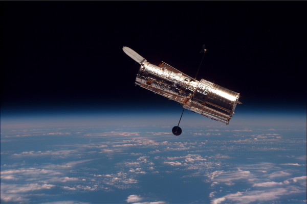 The Hubble Space Telescope, as imaged during the last and final servicing mission. Image credit: NASA.