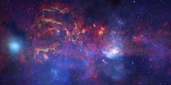 A multiwavelength view of the very center of the Milky Way galaxy, including X-ray, visible, infrared and radio light. Image credit: NASA/JPL-Caltech/ESA/CXC/STScI.