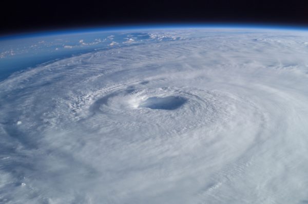 Hurricane Isabel, as viewed from the International Space Station in 2003, shows the characteristic eye, eyewall, arms and rain bands all commonly associated with hurricanes. Image credit: Mike Trenchard, Earth Sciences & Image Analysis Laboratory, Johnson Space Center.