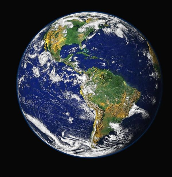 A composite image of the western hemisphere of Earth. Image credit: NASA / GSFC / NOAA / USGS.