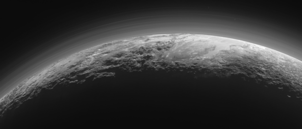 Pluto's atmosphere, as imaged by New Horizons when it flew into the distant world's eclipse shadow. Image credit: NASA / JHUAPL / New Horizons / LORRI.