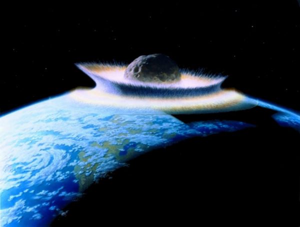 A large, rapidly moving mass that strikes the Earth would be certainly capable of causing a mass extinction event. However, such a theory would require strong evidence of periodic impacts, which Earth doesn't seem to have. Image credit: Don Davis / NASA.