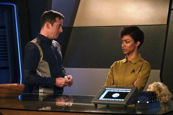 Michael Burnham, initially brought over as a prisoner, finds herself aboard the USS Discovery, captained by the intriguing but sketchy Gabriel Lorca. Image credit: Jan Thijs/CBS © 2017 CBS Interactive.
